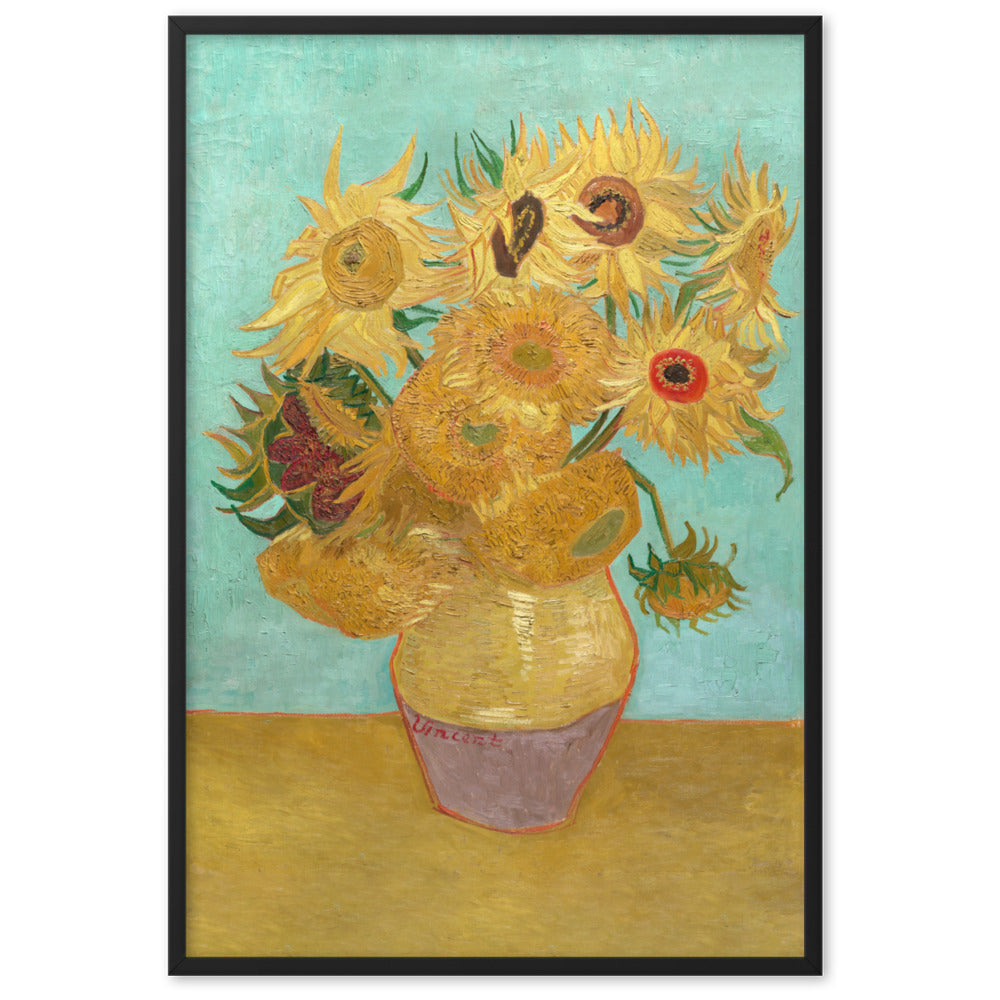 Poster mit Rahmen - Sonnenblumen, 1889 Schwarz / 61×91 cm artlia