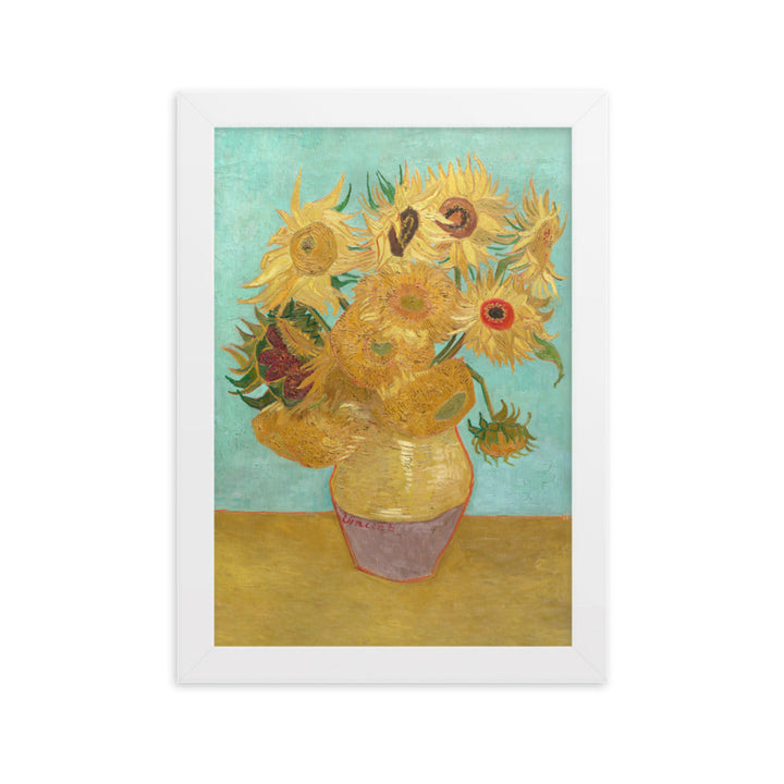 Poster mit Rahmen - Sonnenblumen, 1889 Weiß / 21×30 cm artlia
