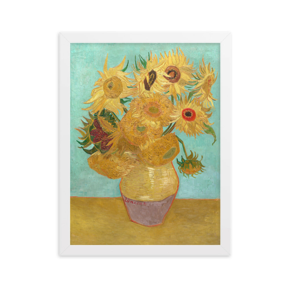 Poster mit Rahmen - Sonnenblumen, 1889 Weiß / 30×40 cm artlia