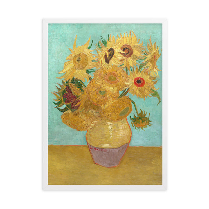 Poster mit Rahmen - Sonnenblumen, 1889 Weiß / 50×70 cm artlia