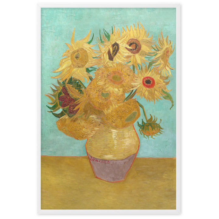 Poster mit Rahmen - Sonnenblumen, 1889 Weiß / 61×91 cm artlia
