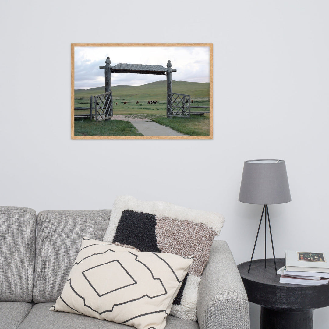Poster mit Rahmen - The gateway to the steppes of Mongolia artlia