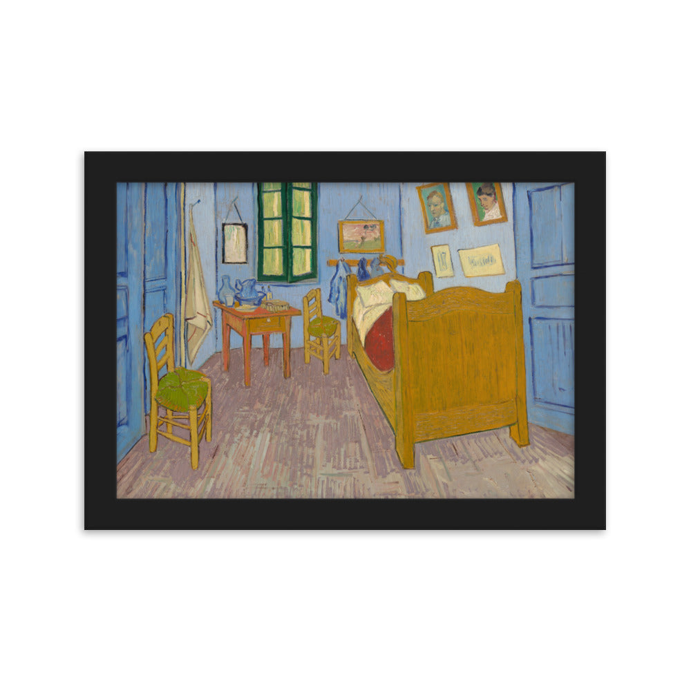 Poster mit Rahmen - Van Gogh, Das Schlafzimmer in Arles Schwarz / 21×30 cm artlia