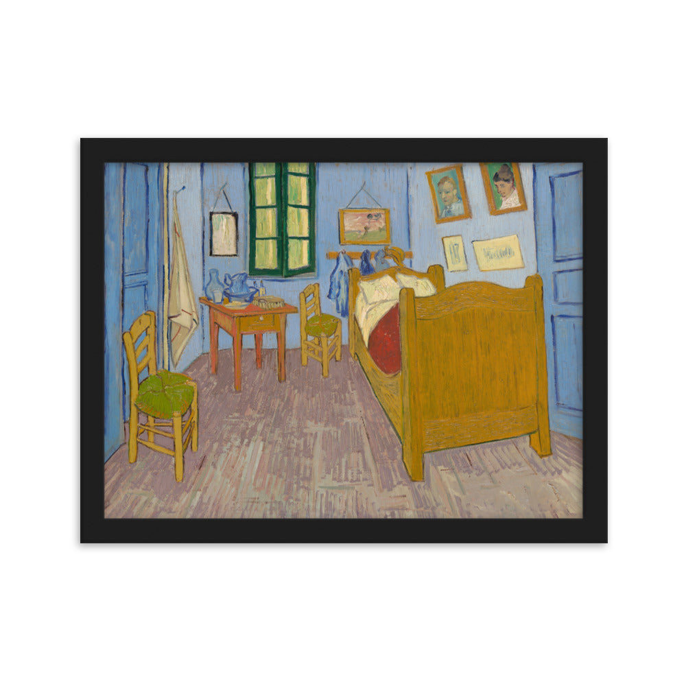 Poster mit Rahmen - Van Gogh, Das Schlafzimmer in Arles Schwarz / 30×40 cm artlia