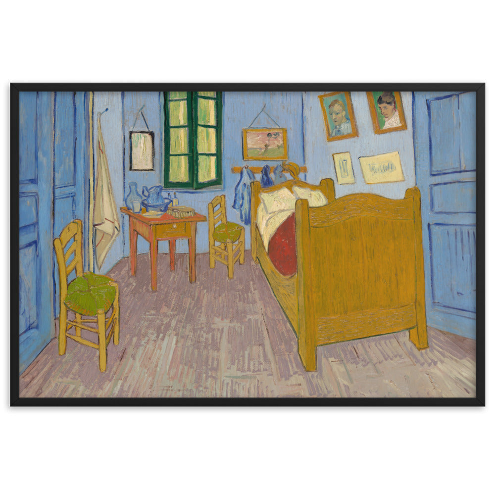 Poster mit Rahmen - Van Gogh, Das Schlafzimmer in Arles Schwarz / 61×91 cm artlia