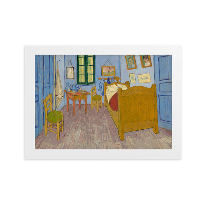 Poster mit Rahmen - Van Gogh, Das Schlafzimmer in Arles Weiß / 21×30 cm artlia