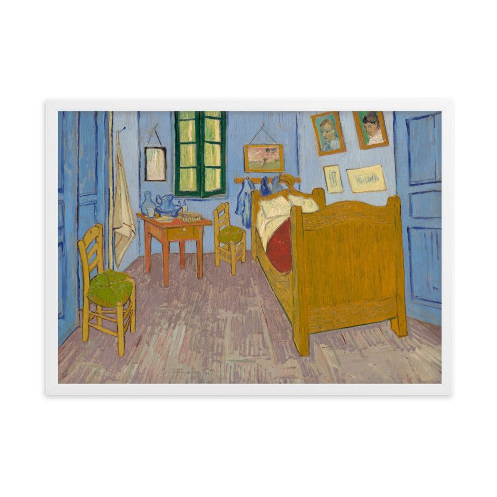 Poster mit Rahmen - Van Gogh, Das Schlafzimmer in Arles Weiß / 50×70 cm artlia