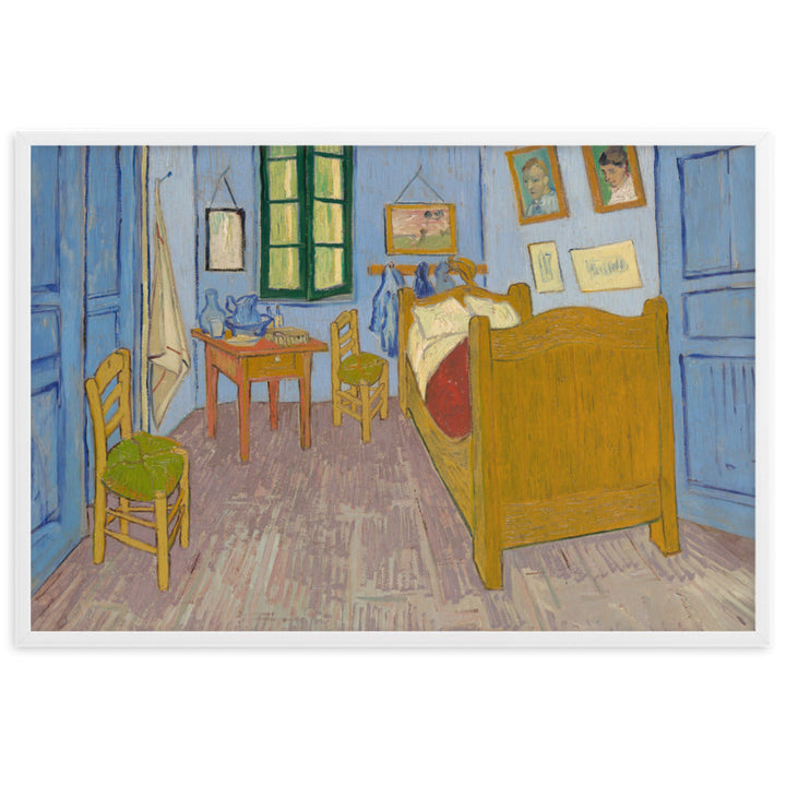 Poster mit Rahmen - Van Gogh, Das Schlafzimmer in Arles Weiß / 61×91 cm artlia