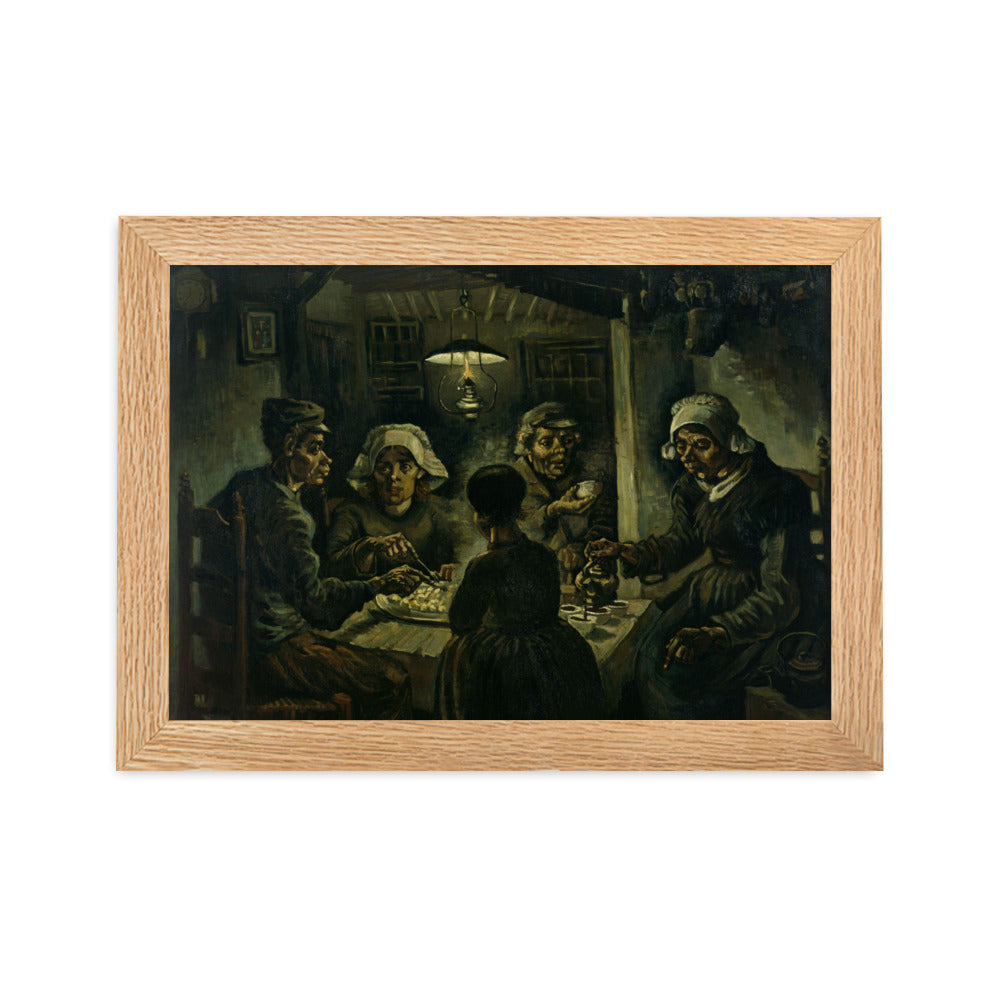 Poster mit Rahmen - Van Gogh, Katoffelesser 1885 Oak / 21×30 cm artlia