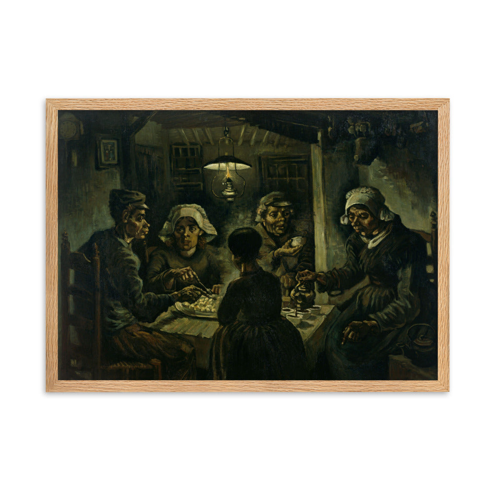 Poster mit Rahmen - Van Gogh, Katoffelesser 1885 Oak / 50×70 cm artlia