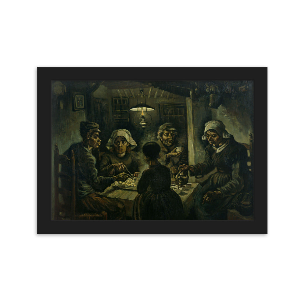 Poster mit Rahmen - Van Gogh, Katoffelesser 1885 Schwarz / 21×30 cm artlia