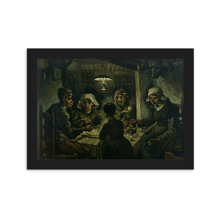 Poster mit Rahmen - Van Gogh, Katoffelesser 1885 Schwarz / 21×30 cm artlia