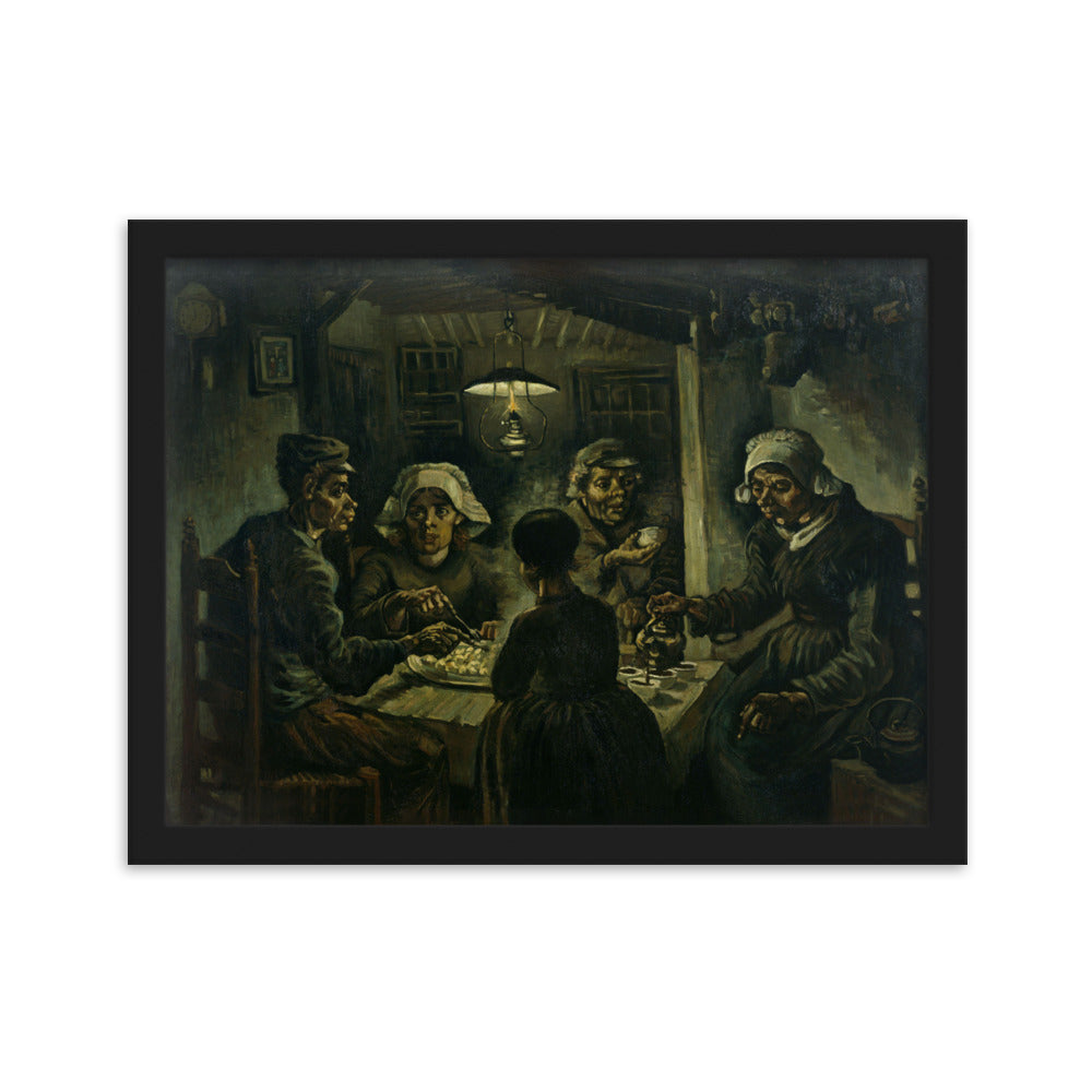 Poster mit Rahmen - Van Gogh, Katoffelesser 1885 Schwarz / 30×40 cm artlia