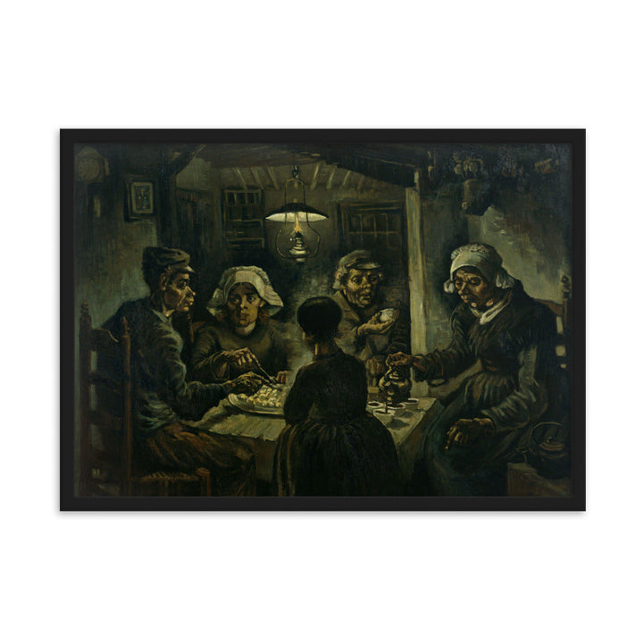 Poster mit Rahmen - Van Gogh, Katoffelesser 1885 Schwarz / 50×70 cm artlia