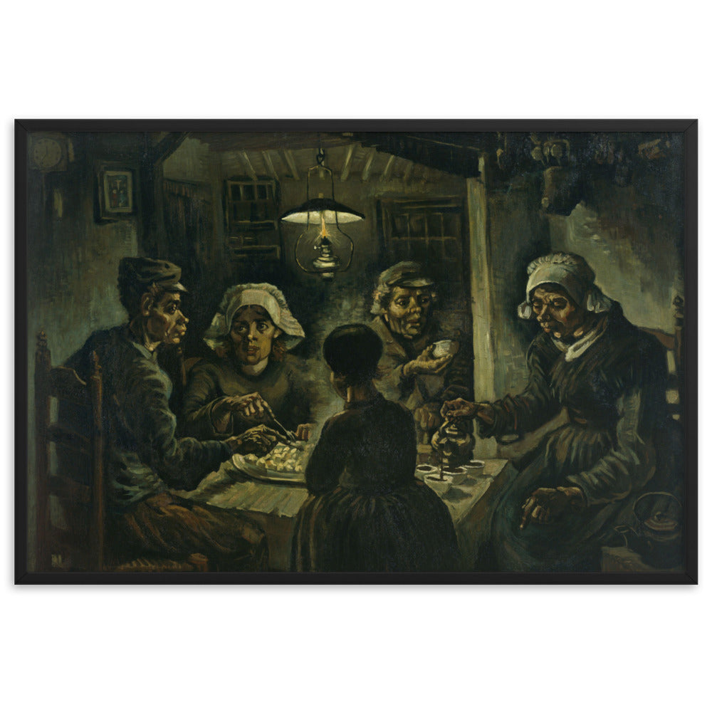 Poster mit Rahmen - Van Gogh, Katoffelesser 1885 Schwarz / 61×91 cm artlia