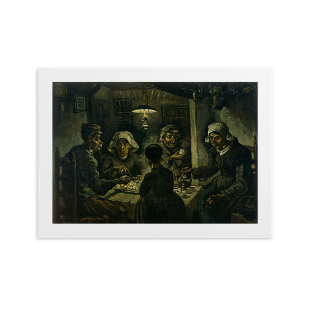 Poster mit Rahmen - Van Gogh, Katoffelesser 1885 Weiß / 21×30 cm artlia