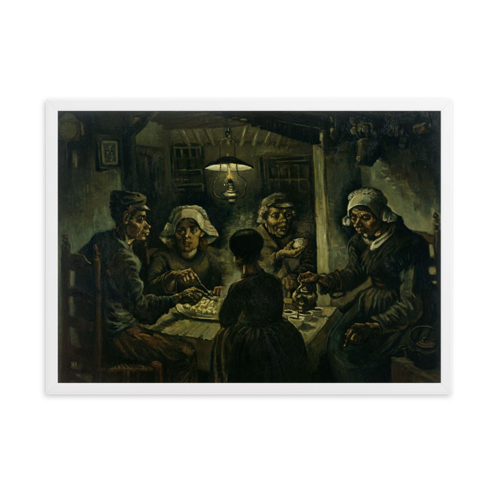 Poster mit Rahmen - Van Gogh, Katoffelesser 1885 Weiß / 50×70 cm artlia