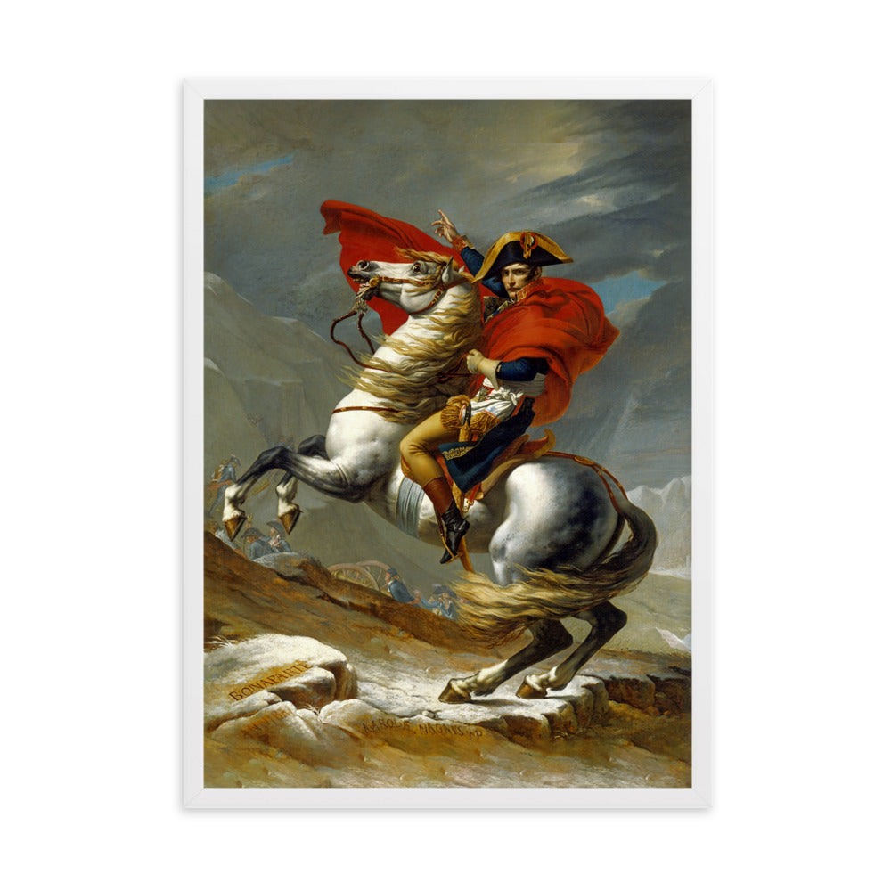 Poster - Napoleon Crossing the Alps Weiß / 50×70 cm artlia