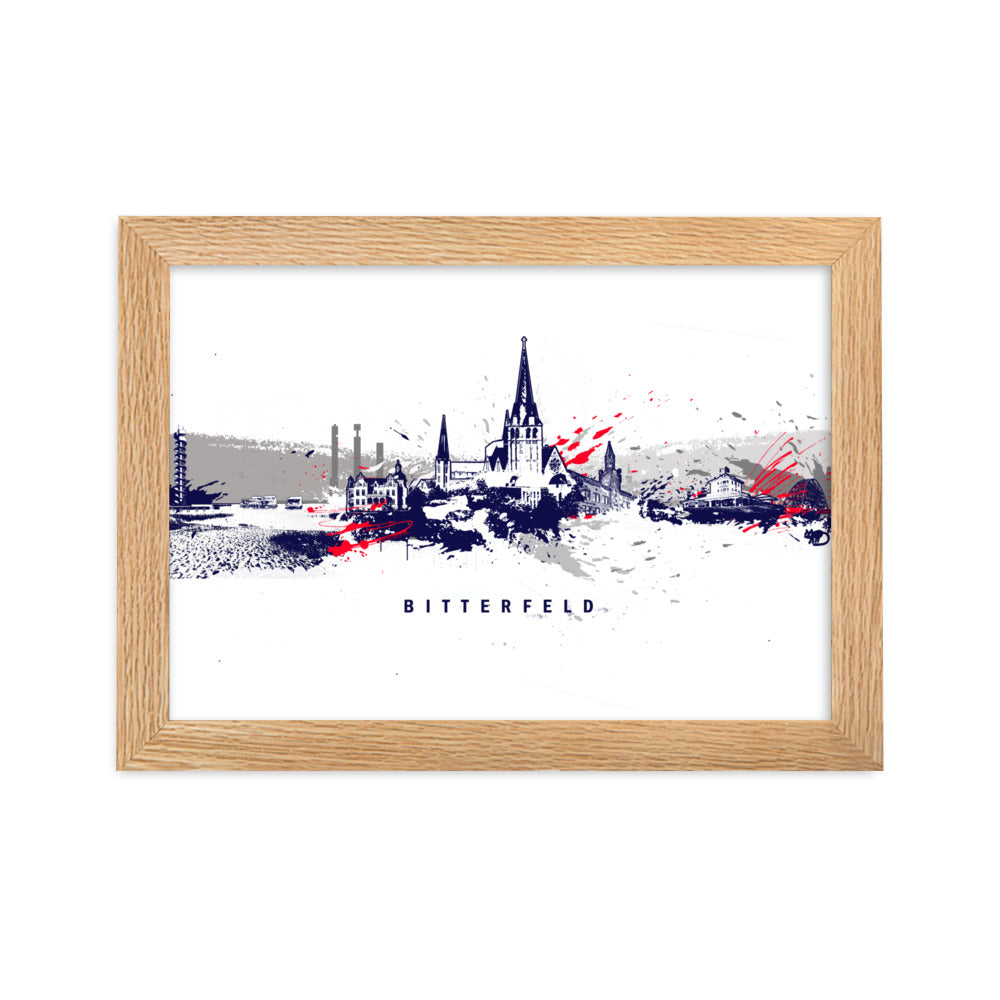 Poster - Skyline Bitterfeld Oak / 21×30 cm artlia