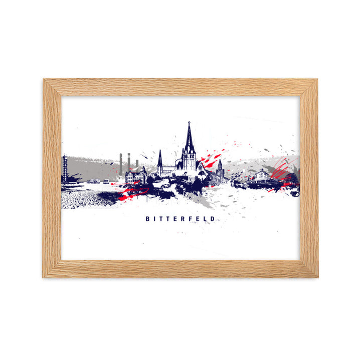 Poster - Skyline Bitterfeld Oak / 21×30 cm artlia