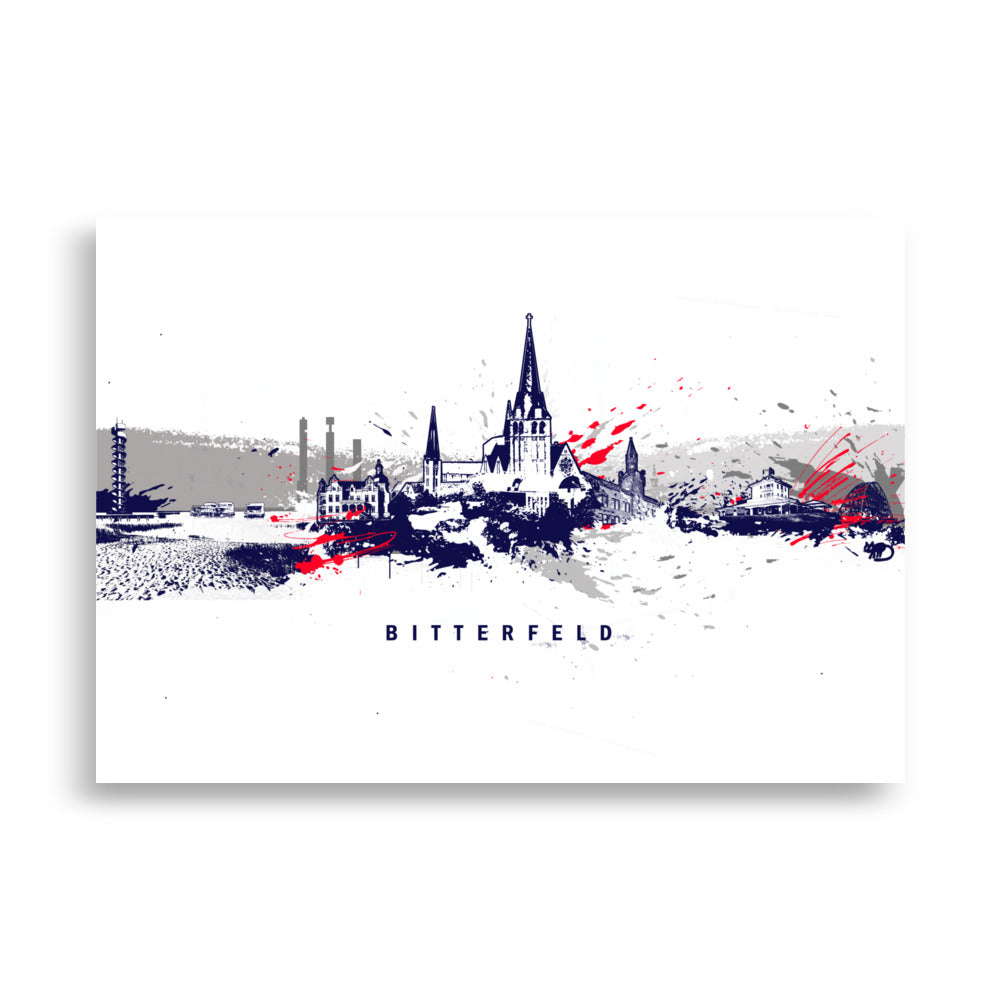 Poster - Skyline Bitterfeld Ohne Rahmen / 21×30 cm artlia