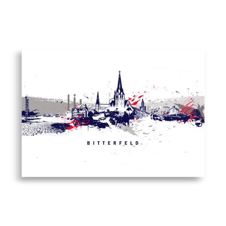Poster - Skyline Bitterfeld Ohne Rahmen / 21×30 cm artlia