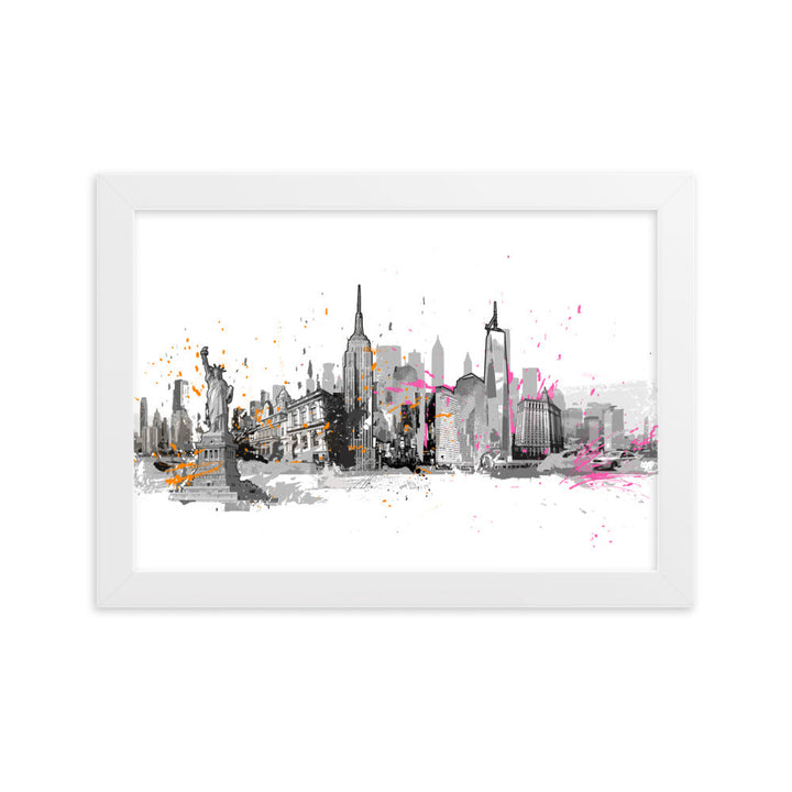 Poster - Skyline New York Weiß / 21×30 cm artlia