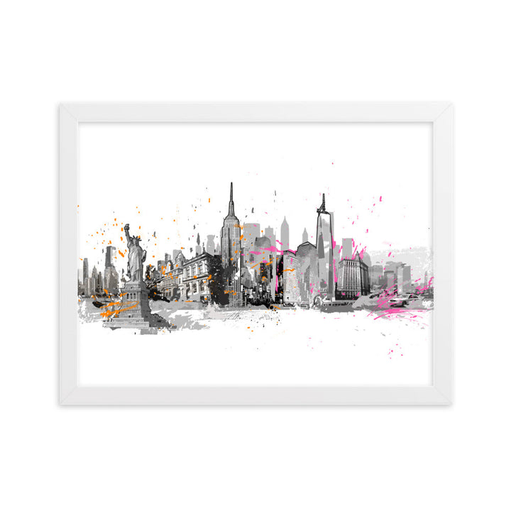 Poster - Skyline New York Weiß / 30×40 cm artlia