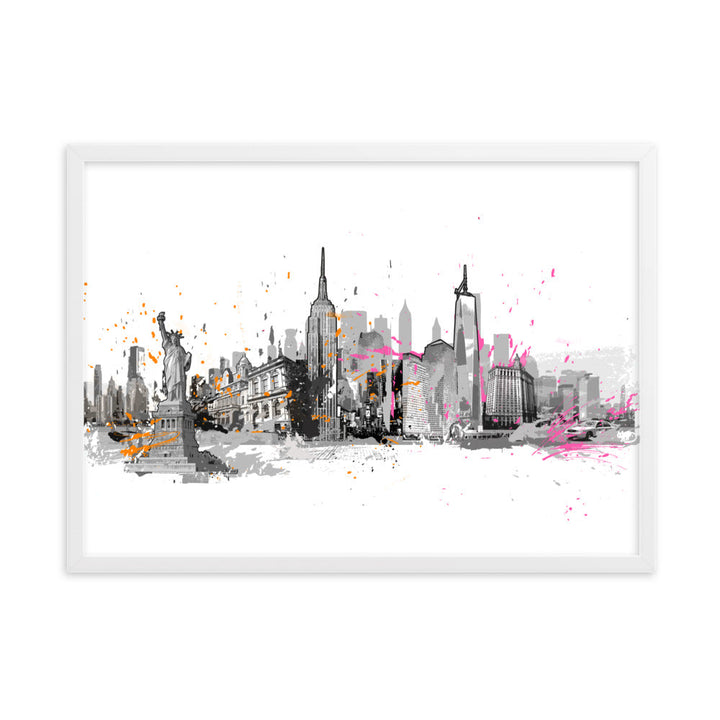 Poster - Skyline New York Weiß / 50×70 cm artlia