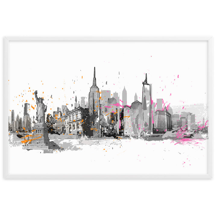 Poster - Skyline New York Weiß / 61×91 cm artlia
