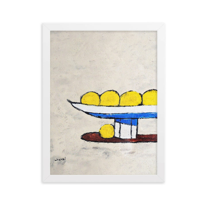 Poster - Whanki Kim, Zitronen auf Tablett Weiß / 30×40 cm artlia