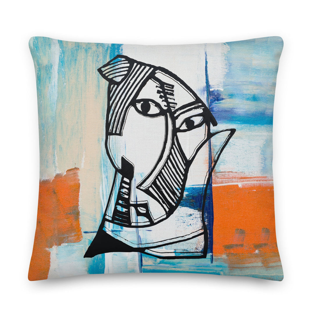 Premium-Kissen - Pablo Picasso, Les Demoiselles d’Avignon in orange 56x56 cm (22″×22″) artlia