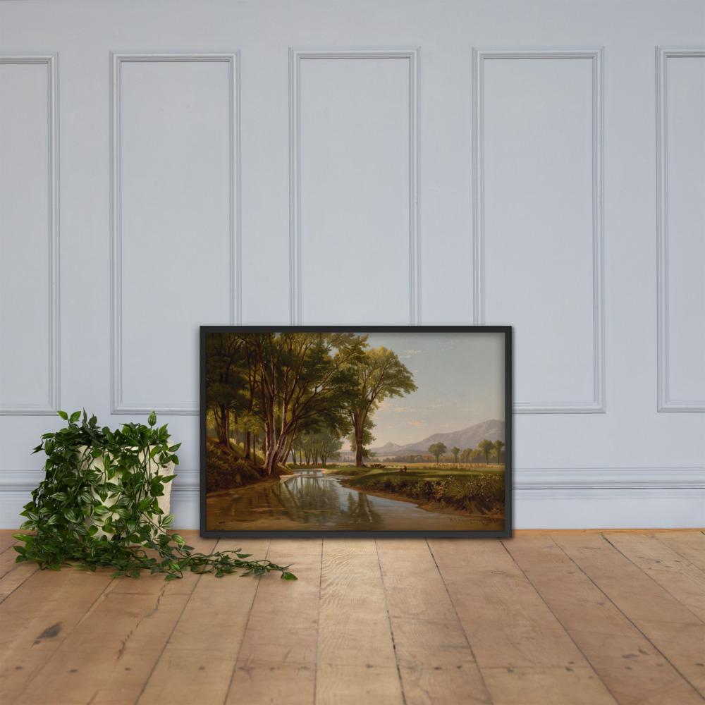 Bach durch Conway Wiesen - Poster im Rahmen artlia