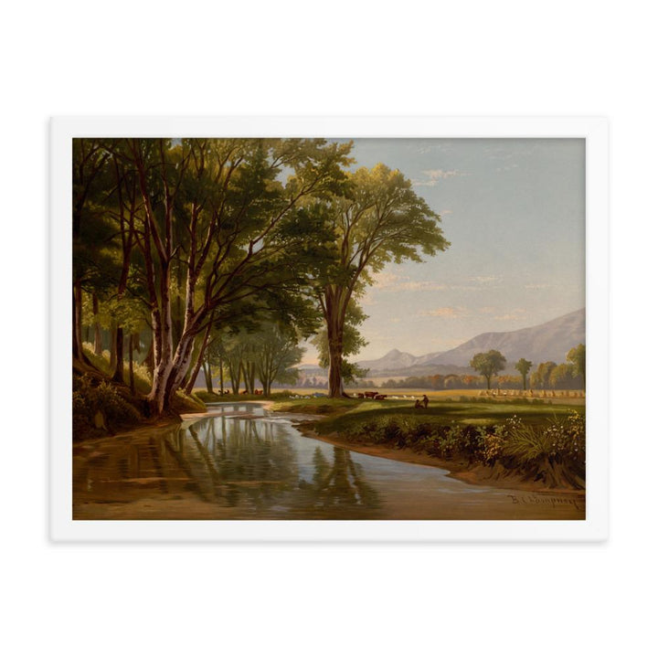 Bach durch Conway Wiesen - Poster im Rahmen weiß / 30x41 cm artlia