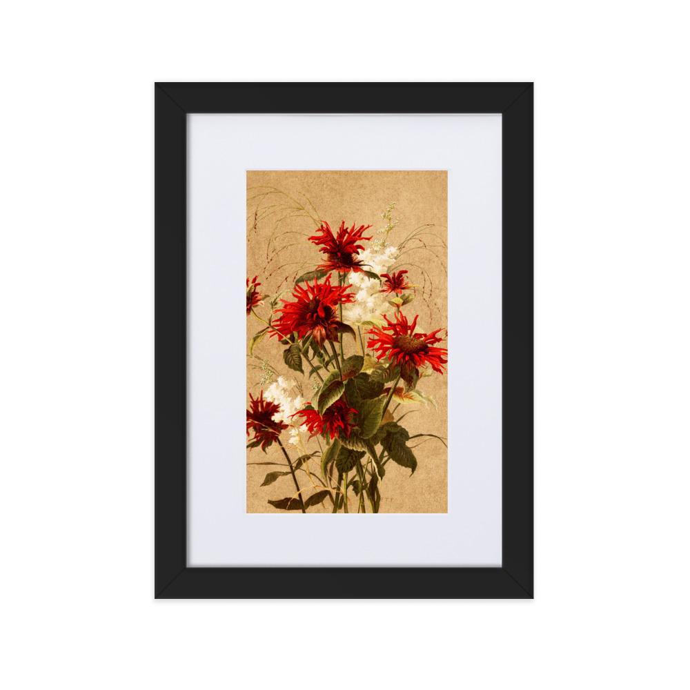 Balsam und Spiraea - Poster im Rahmen mit Passepartout schwarz / 21×30 cm artlia