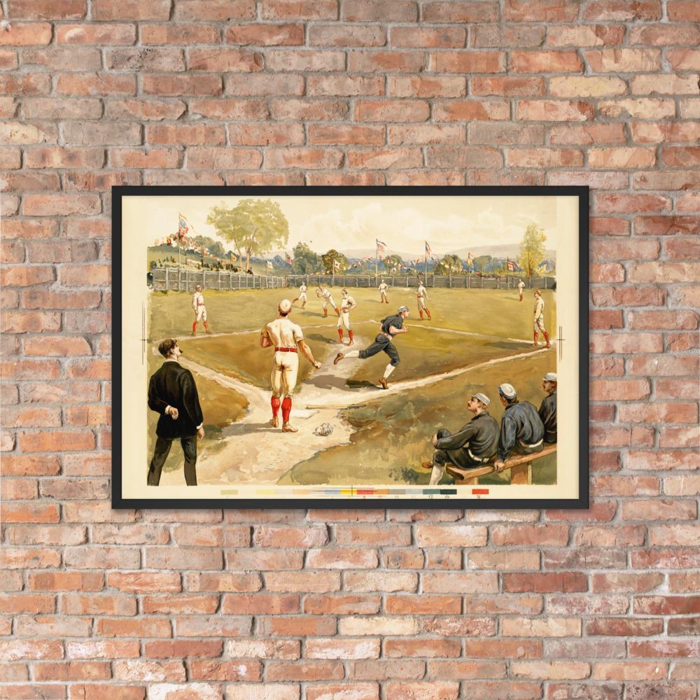 Baseball des 19. Jahrhunderts - Poster im Rahmen artlia