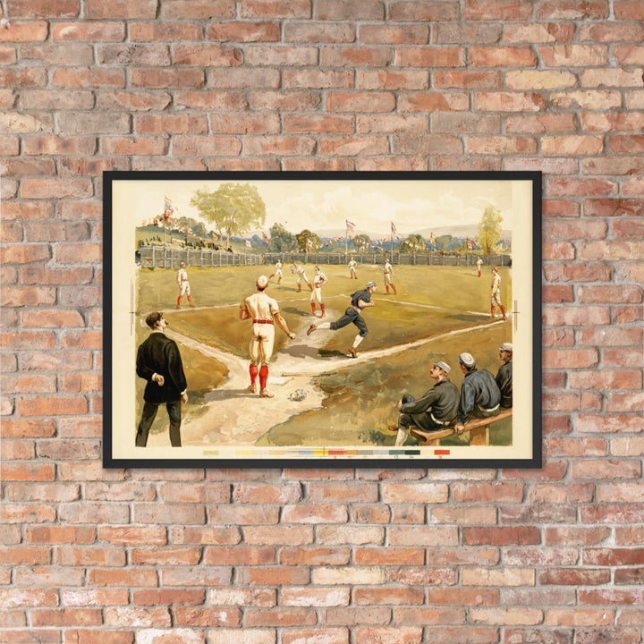 Baseball des 19. Jahrhunderts - Poster im Rahmen artlia