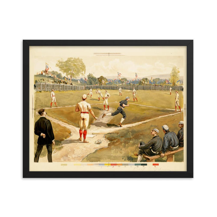 Baseball des 19. Jahrhunderts - Poster im Rahmen schwarz / 41x51 cm artlia