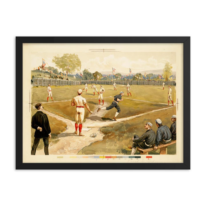 Baseball des 19. Jahrhunderts - Poster im Rahmen schwarz / 30x41 cm artlia