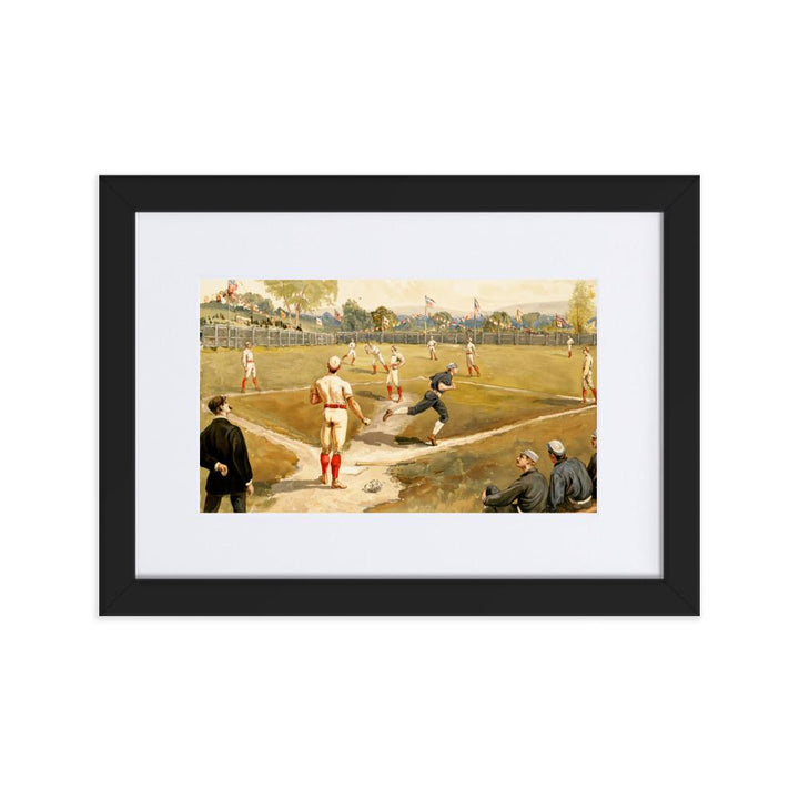 Baseball des 19. Jahrhunderts - Poster im Rahmen mit Passepartout schwarz / 21×30 cm artlia