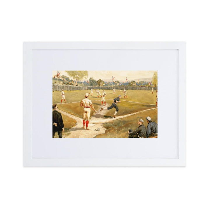 Baseball des 19. Jahrhunderts - Poster im Rahmen mit Passepartout weiß / 30×40 cm artlia