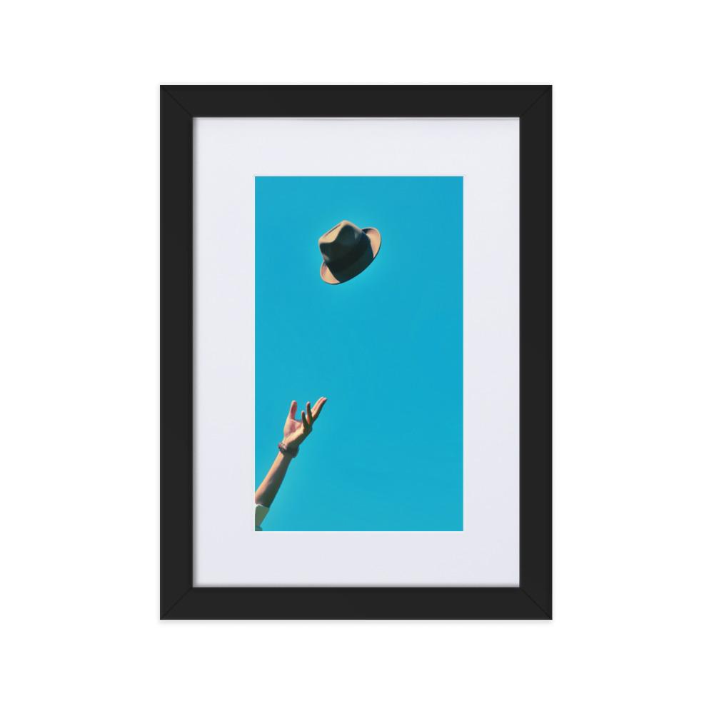 Be yourself - Poster im Rahmen mit Passepartout Schwarz / 21×30 cm artlia