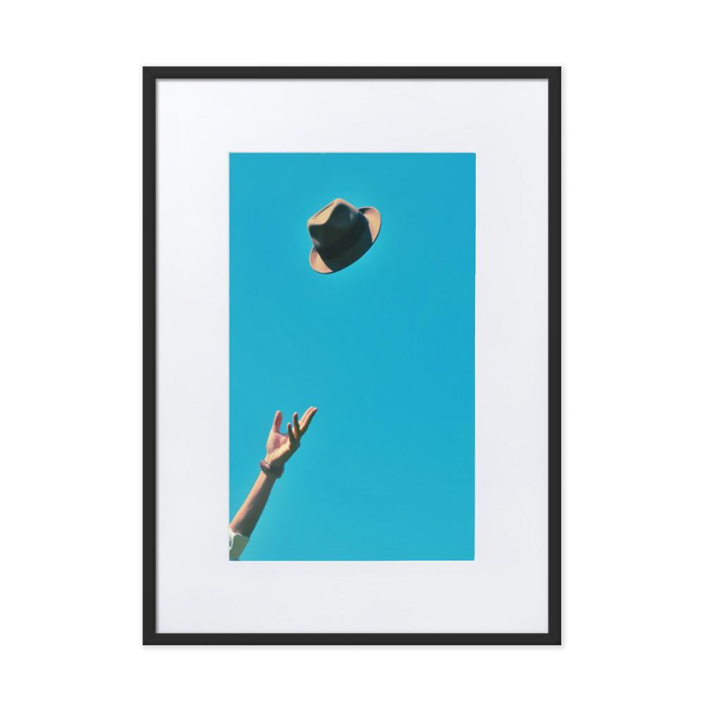 Be yourself - Poster im Rahmen mit Passepartout Schwarz / 50×70 cm artlia