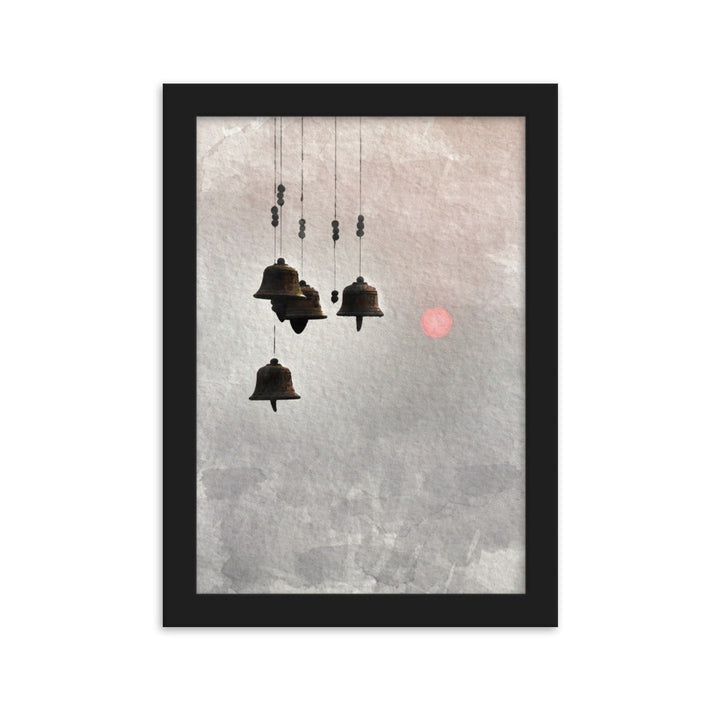 koreanische Windglocken - Poster im Rahmen Schwarz / 21×30 cm artlia