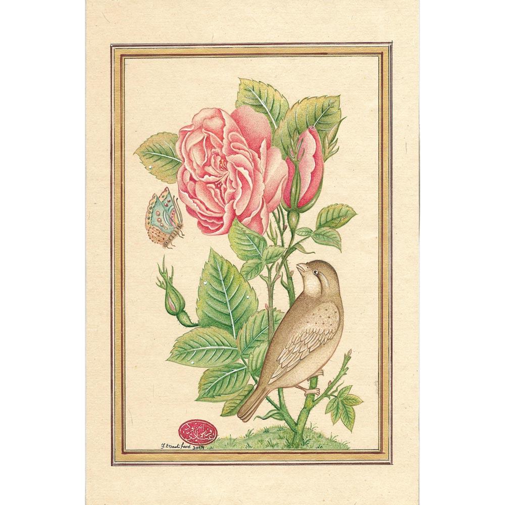 Blumen und der Vogel - Kunstwerk artlia
