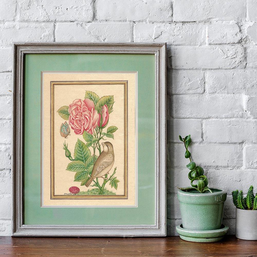 Blumen und der Vogel - Kunstwerk artlia