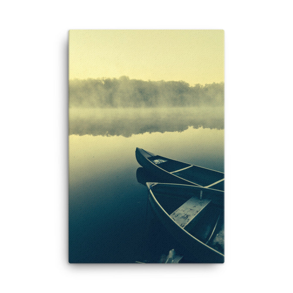 Boats in Fog - Leinwand 61x91 cm artlia
