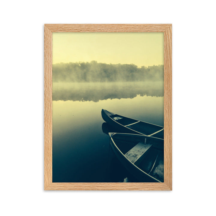 Boats in Fog - Poster im Rahmen Oak / 30×40 cm artlia
