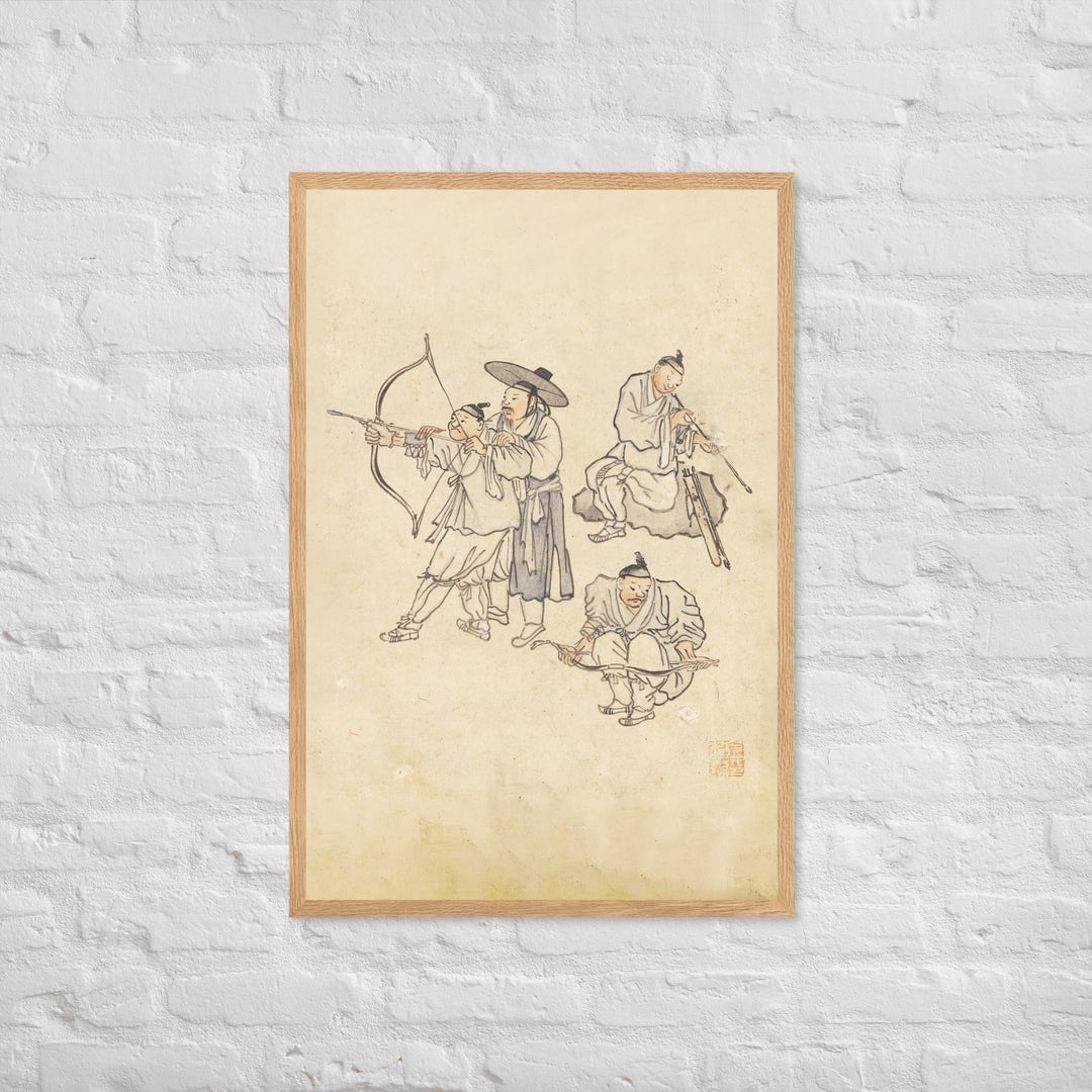 Bogenschiessen, Kim Hong-do - Poster im Rahmen artlia