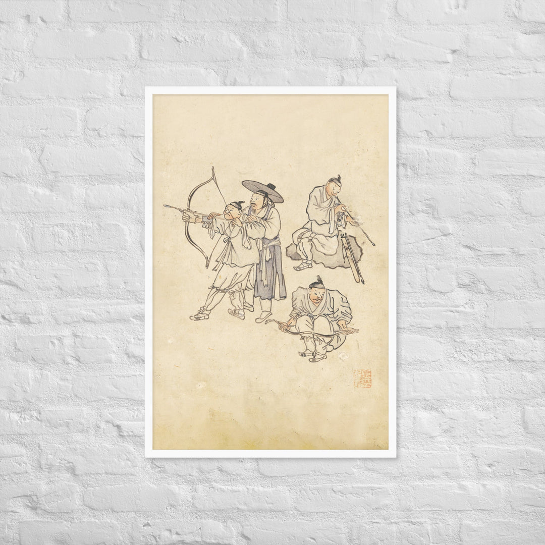 Bogenschiessen, Kim Hong-do - Poster im Rahmen artlia